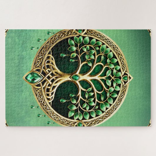 Der Baum des Lebens mit keltischen Knoten. Puzzle (Horizontal)