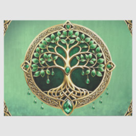 Der Baum des Lebens mit keltischen Knoten. Seidenpapier