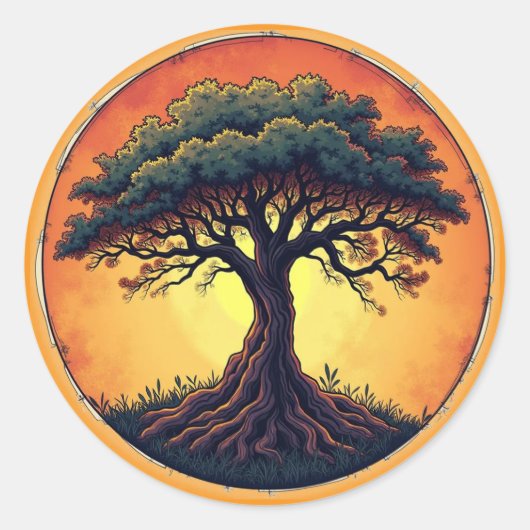 Der Baum des Lebens Runder Aufkleber (Vorderseite)