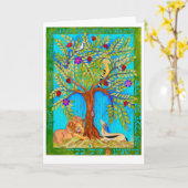 Der Baum des Lebens schüttelt, das Innere ist leer Karte (Gelbe Blume)