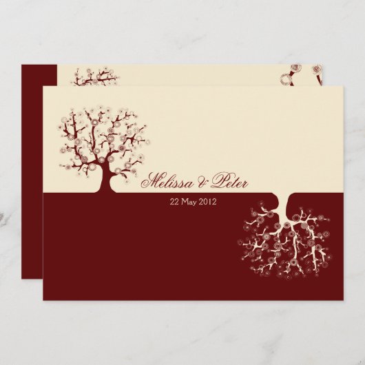 Der Baum des Lebens Yin-Yang Wedding Einladung (Vorne/Hinten)