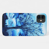 Der Baum in blauem Eis Case-Mate iPhone Hülle (Rückseite (Horizontal))