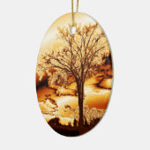 Der Baum in Eis und Feuerwerk Keramik Ornament (Links)