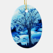 Der Baum in Eis und Feuerwerk Keramik Ornament (Hinten)