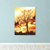 Der Baum in geschmolzenem Gold auf überzogenen Lei Leinwanddruck (Insitu (Holzboden))