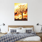 Der Baum in geschmolzenem Gold auf überzogenen Lei Leinwanddruck (Insitu (Schlafzimmer))