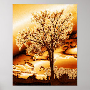 Der Baum in geschmolzenem Gold Poster