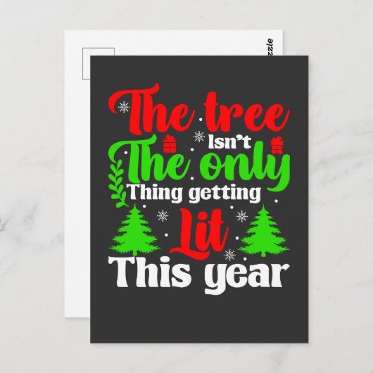 Der Baum ist nicht das Einzige, was dieses Jahr an Postkarte (Vorne/Hinten)
