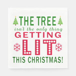 Der Baum ist nicht die einzige Sache, die Lit-Xmas Serviette