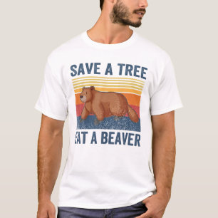 Der Baum Rettete den Biber für das Flugzeug Erde T-Shirt