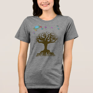 Der Baum und der magische Himmel Tri-Blend Shirt