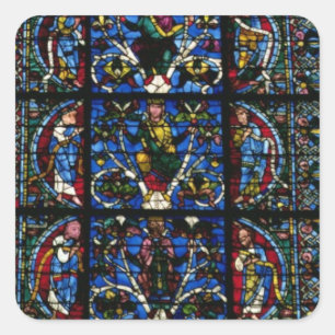 Der Baum von Jesse, Lanzettenfenster im Westfacad Quadratischer Aufkleber