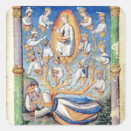 Der Baum von Jesse Quadratischer Aufkleber (Vorderseite)