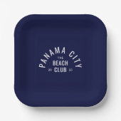 Der Beach Club Deep Blue Personalisiert Destinatio Pappteller (Vorderseite)