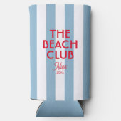 Der Beach Club Französisch Red Blue Cabana Strip Selters Dosenkühler (Rückseite)