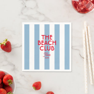 Der Beach Club Französisch Red Blue Cabana Strip Serviette