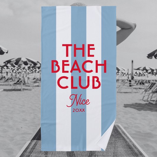 Der Beach Club Französisch Red Blue Cabana Strip Strandtuch