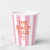 Der Beach Club Ibiza Pink Cabana Strip Pappbecher (Rückseite)