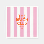 Der Beach Club Ibiza Pink Cabana Strip Serviette (Vorderseite)