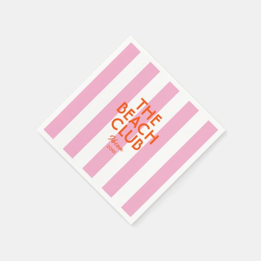 Der Beach Club Ibiza Pink Cabana Strip Serviette (Ecke)