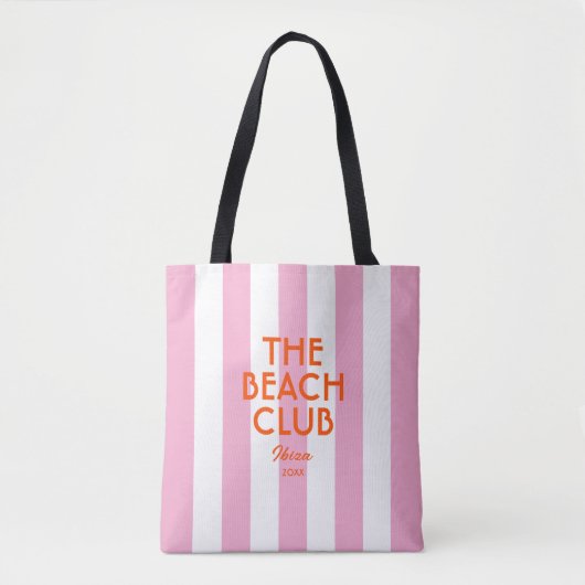 Der Beach Club Ibiza Pink Cabana Strip Tasche (Vorderseite)