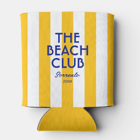 Der Beach Club Sorrento Yellow Cabana Strip Dosenkühler (Rückseite)