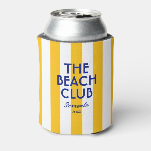 Der Beach Club Sorrento Yellow Cabana Strip Dosenkühler (Kanne Rückseite)