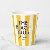 Der Beach Club Sorrento Yellow Cabana Strip Pappbecher (Rückseite)