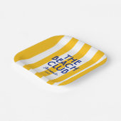 Der Beach Club Sorrento Yellow Cabana Strip Pappteller (Gewinkelt)