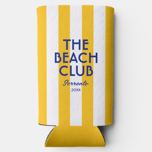 Der Beach Club Sorrento Yellow Cabana Strip Selters Dosenkühler (Rückseite)