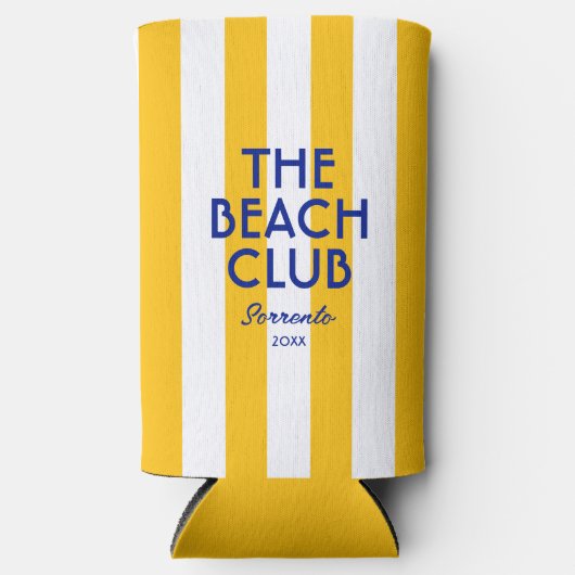 Der Beach Club Sorrento Yellow Cabana Strip Selters Dosenkühler (Vorderseite)