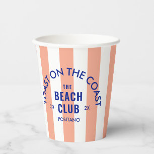 Der Beach Club Toast am rosa Ufer Pappbecher