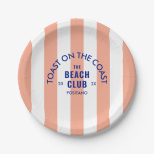 Der Beach Club Toast am rosa Ufer Pappteller