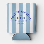 Der Beach Club Toast auf dem blauen Streifen der K Dosenkühler (Vorderseite)