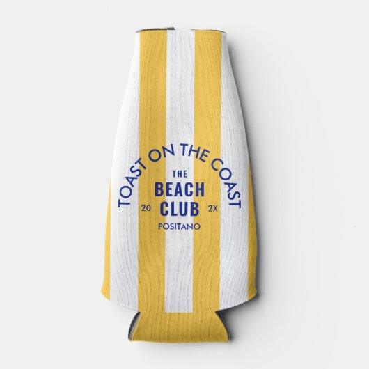 Der Beach Club Toast auf dem gelben Küstenstrich Flaschenkühler (Vorderseite)