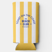 Der Beach Club Toast auf dem gelben Küstenstrich Selters Dosenkühler (Rückseite)