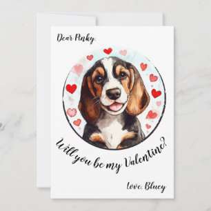 Der Beagle der individuell anpassbaren Valentinsta Feiertagskarte
