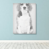 Der Beagle Hund wird mit einem Stift Gezeichnet Leinwanddruck (Insitu (Holzboden))