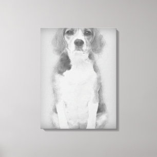 Der Beagle Hund wird mit einem Stift Gezeichnet Leinwanddruck