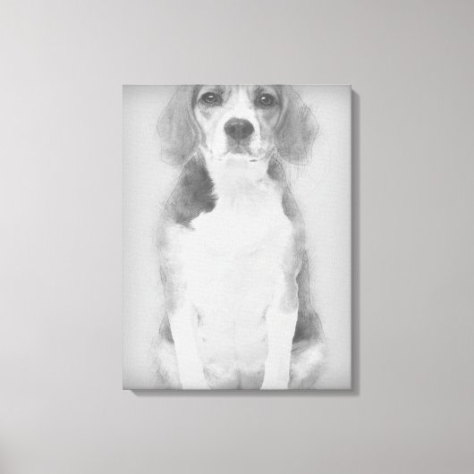 Der Beagle Hund wird mit einem Stift Gezeichnet Leinwanddruck (Vorderseite)