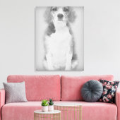 Der Beagle Hund wird mit einem Stift Gezeichnet Leinwanddruck (Insitu (Wohnzimmer))