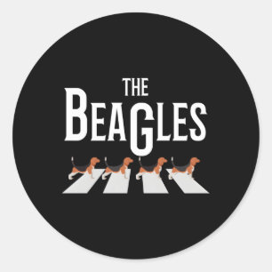 Der Beagle-Parodie des Crosswalk Runder Aufkleber