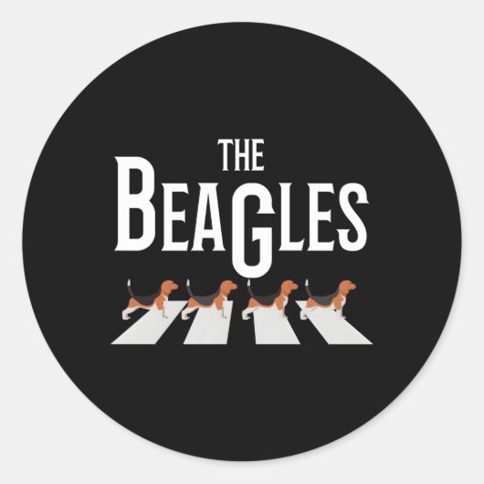 Der Beagle-Parodie des Crosswalk Runder Aufkleber (Vorderseite)