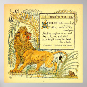 Der beängstigende Löwe Walter Crane ist öffentlich Poster
