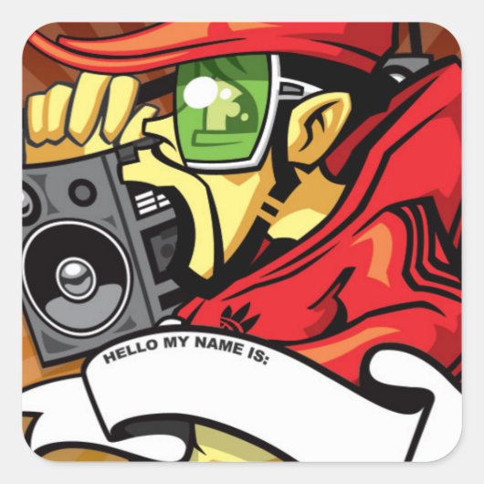 Der Beastie Boy Quadratischer Aufkleber (Vorderseite)