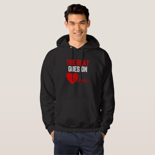Der Beat geht auf Herz-Kreislauf-Bewusstsein rotes Hoodie (Vorne ganz)