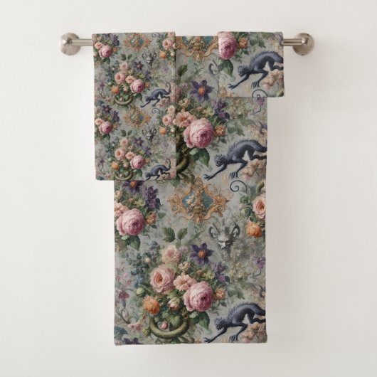 Der bedrohte Lavendel Lycan - Gotisch Viktorianisc Badhandtuch Set (Insitu)