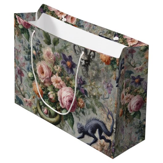 Der bedrohte Lavendel Lycan - Gotische Whimsy Große Geschenktüte (Vorderseite Schrägansicht)
