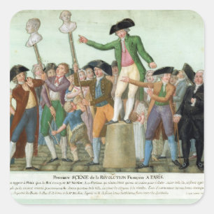 Der Beginn der Französischen Revolution Quadratischer Aufkleber