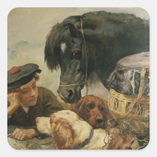 Der Begleiter des Spielers Quadratischer Aufkleber (Vorderseite)